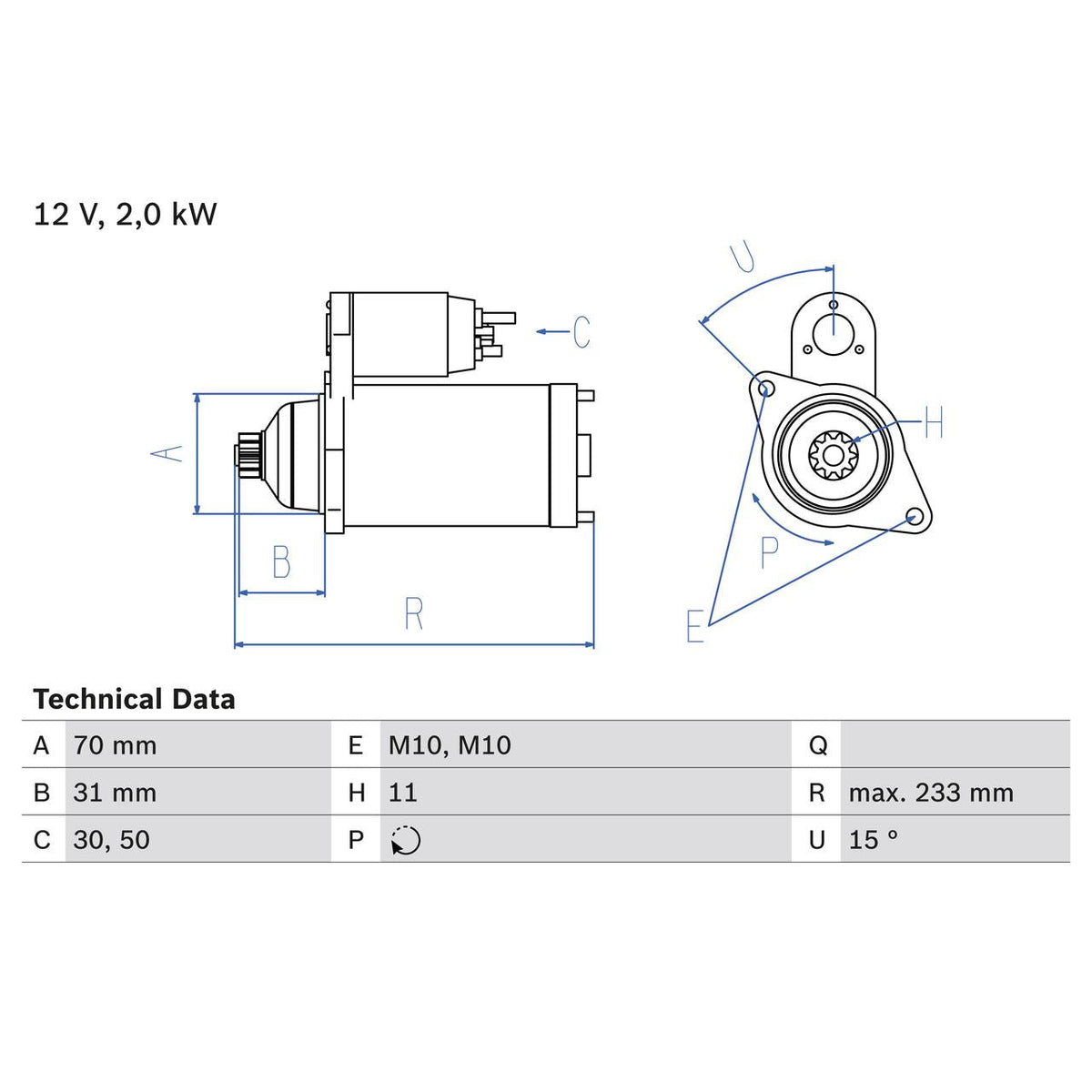 BOSCH 0986025730 Starter
