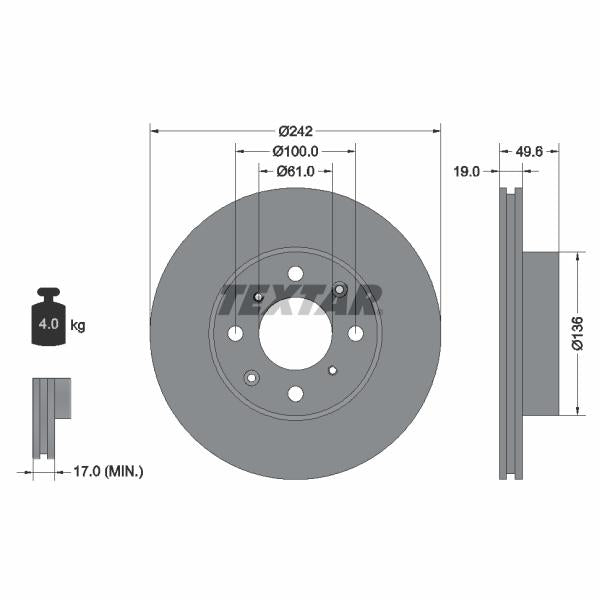 TEXTAR 92046200 Brake Disc