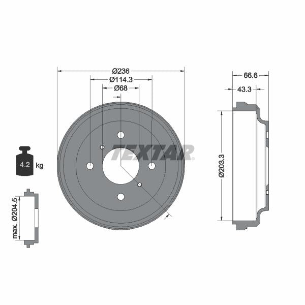 TEXTAR 94039800 Brake Drum