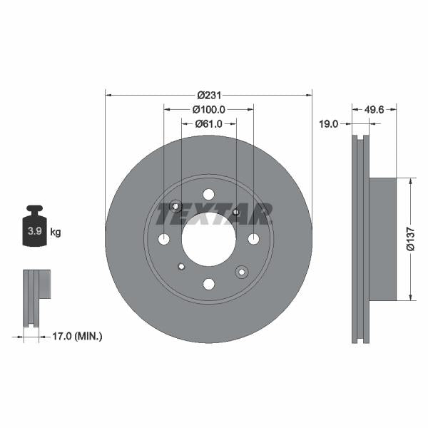 TEXTAR 92046700 Brake Disc