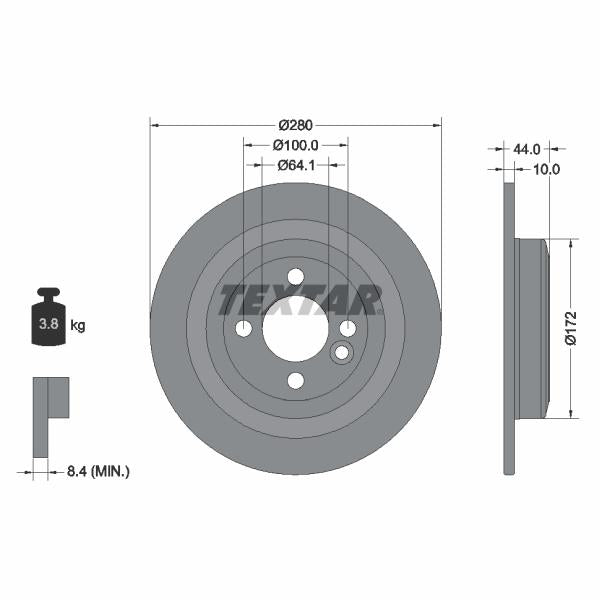 TEXTAR 92234003 Brake Disc