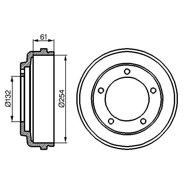 BOSCH 0986477048 Brake Drum - 1 piece
