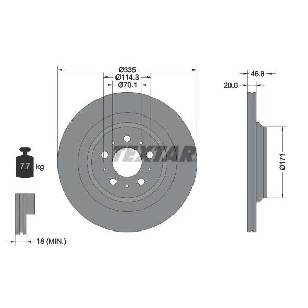 TEXTAR 92343303 Brake Disc