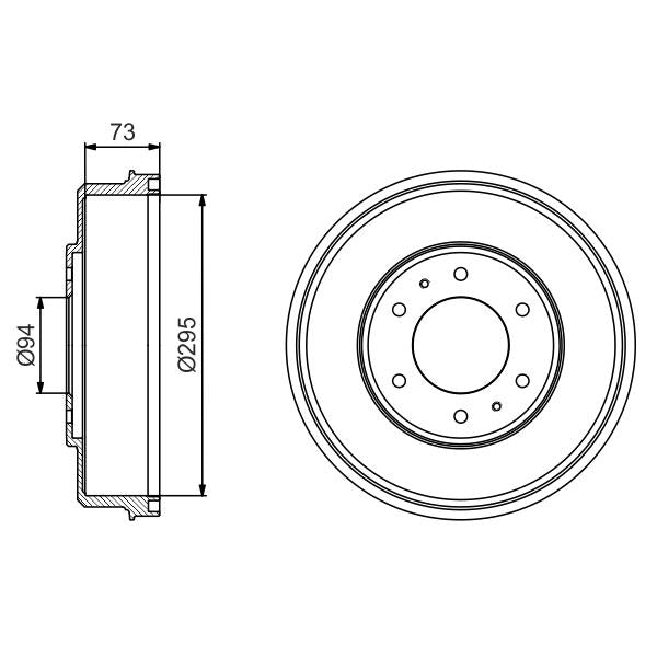 BOSCH 0986477232 Brake Drum - 1 piece
