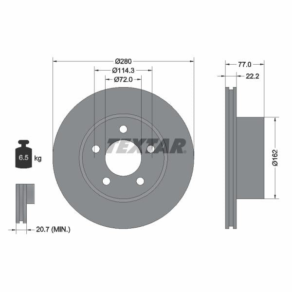 TEXTAR 92184303 Brake Disc