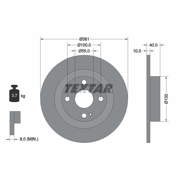 TEXTAR 92130200 Brake Disc