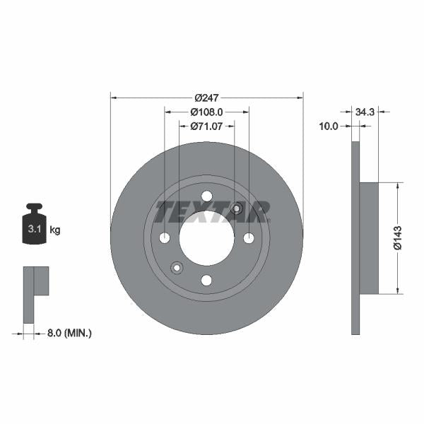 TEXTAR 92048200 Brake Disc