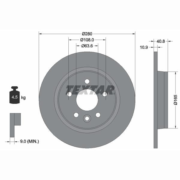 TEXTAR 92255603 Brake Disc