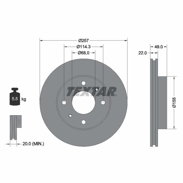 TEXTAR 92056300 Brake Disc