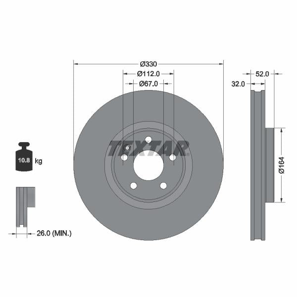TEXTAR 92334903 Brake Disc