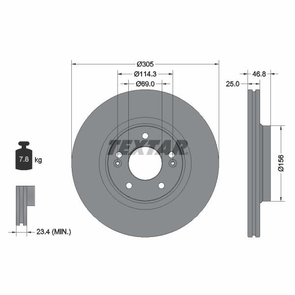 TEXTAR 92292205 Brake Disc
