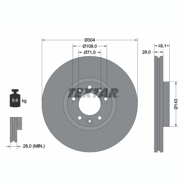 TEXTAR 92232305 Brake Disc