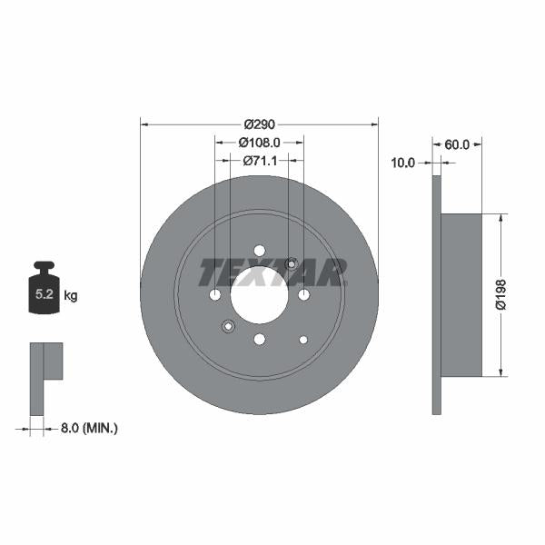 TEXTAR 92080703 Brake Disc