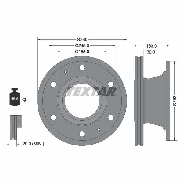 TEXTAR 93221200 Brake Disc
