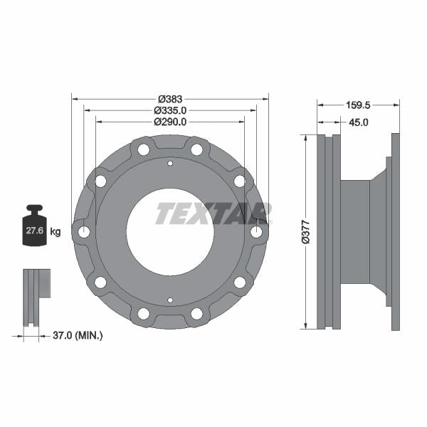 TEXTAR 93095800 Brake Disc