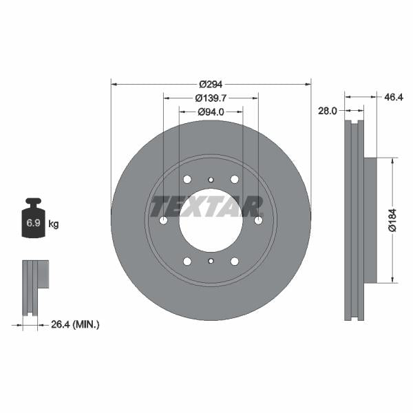 TEXTAR 92180205 Brake Disc