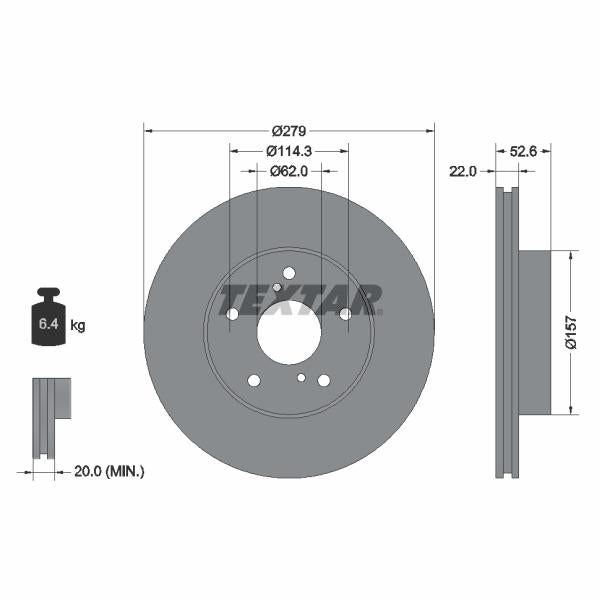 TEXTAR 92080900 Brake Disc