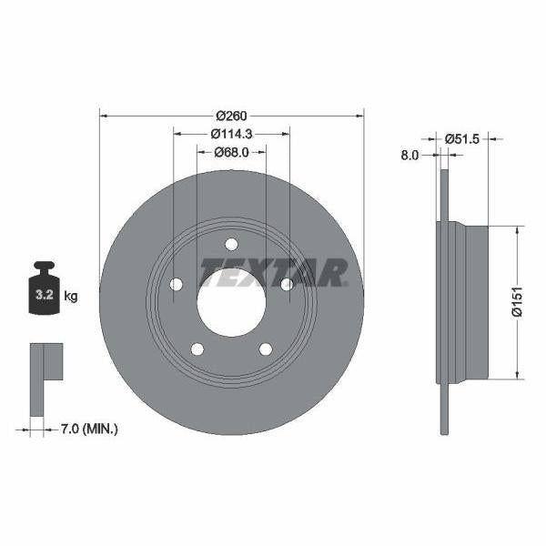 TEXTAR 92335803 Brake Disc
