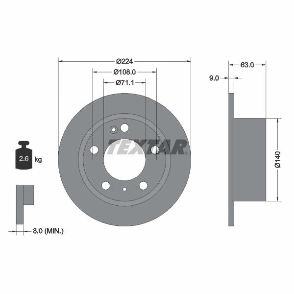 TEXTAR 92054500 Brake Disc