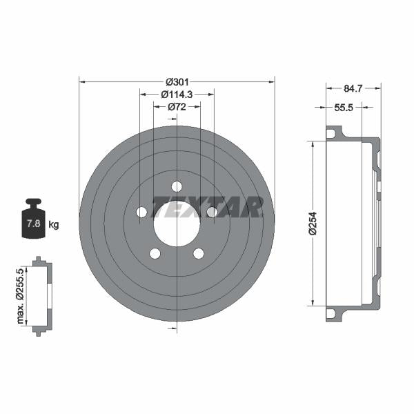 TEXTAR 94040100 Brake Drum