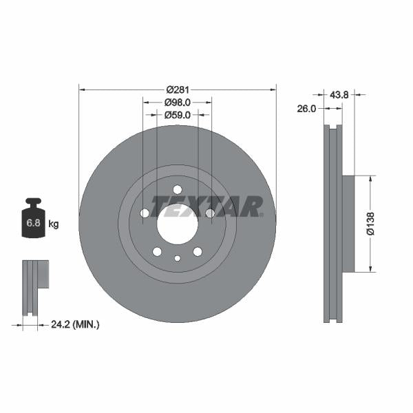 TEXTAR 92261403 Brake Disc