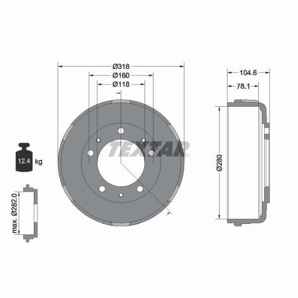 TEXTAR 94024600 Brake Drum