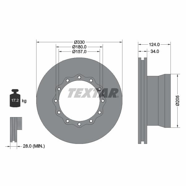 TEXTAR 93085500 Brake Disc