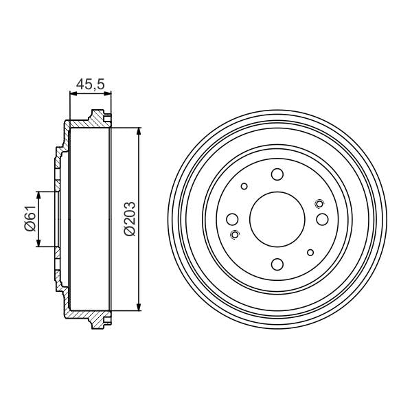 BOSCH 0986477166 Brake Drum - 1 piece