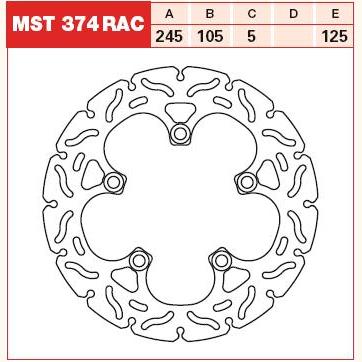 TRW MOTO MST374RAC Brake Disc
