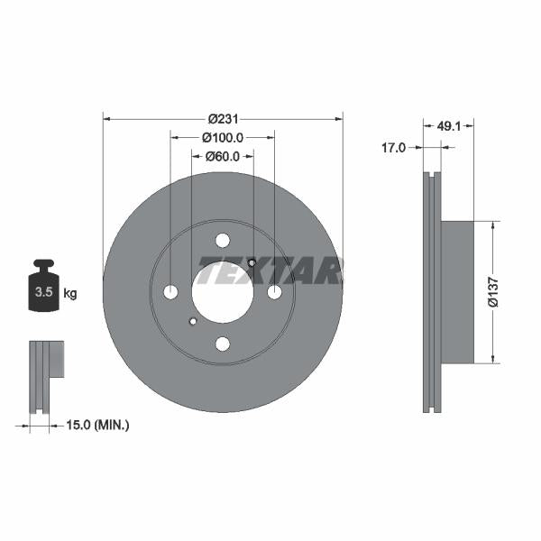 TEXTAR 92113300 Brake Disc