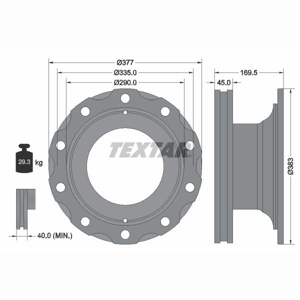 TEXTAR 92116500 Brake Disc