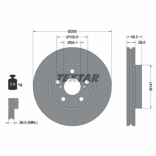 TEXTAR 92094300 Brake Disc