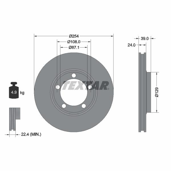 TEXTAR 92102500 Brake Disc