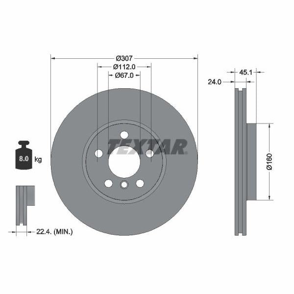 TEXTAR 92347205 Brake Disc