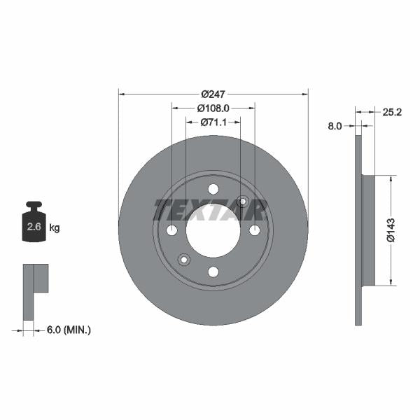 TEXTAR 92055003 Brake Disc