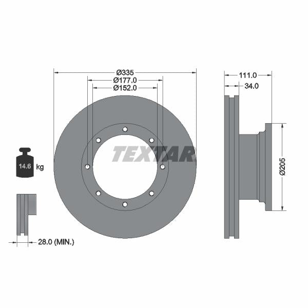TEXTAR 93102400 Brake Disc
