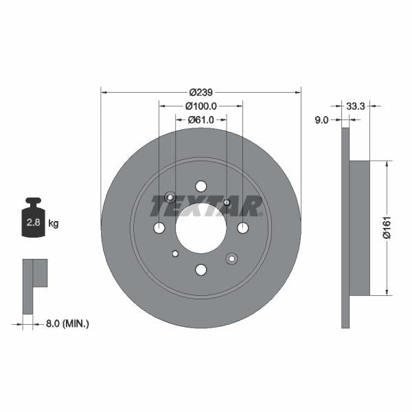 TEXTAR 92204000 Brake Disc