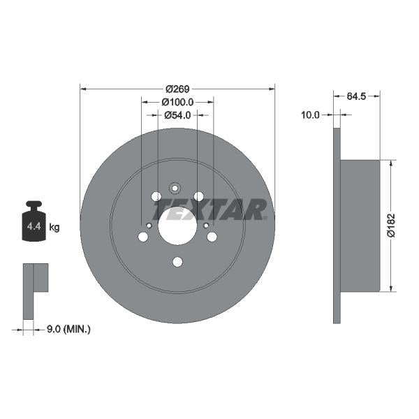 TEXTAR 92070800 Brake Disc