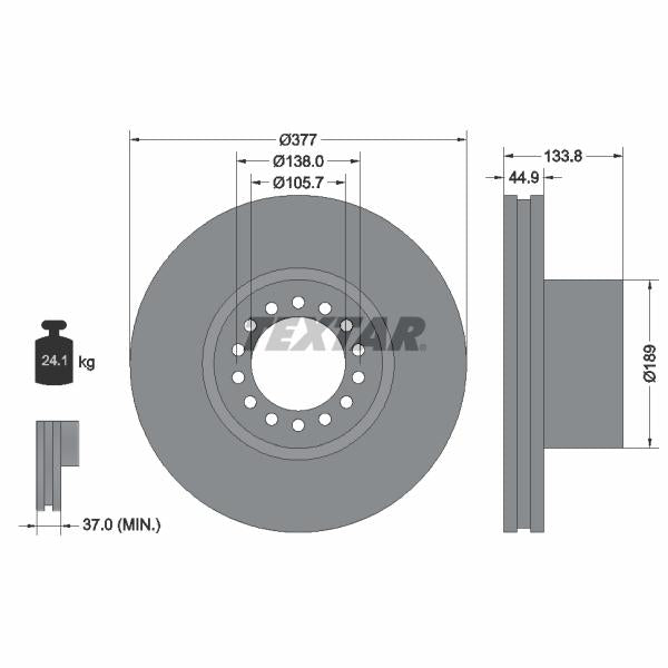 TEXTAR 93101400 Brake Disc