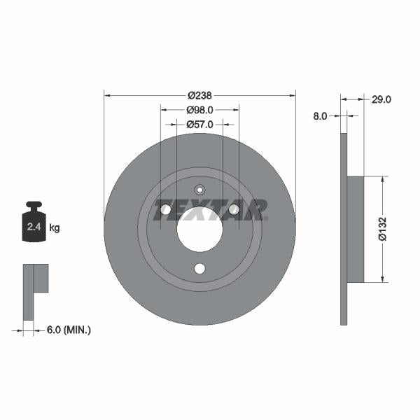 TEXTAR 92038500 Brake Disc