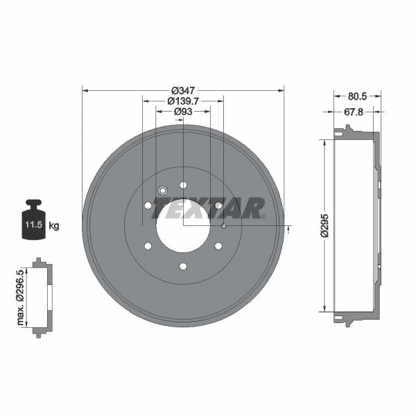 TEXTAR 94035400 Brake Drum