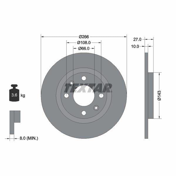 TEXTAR 92029900 Brake Disc