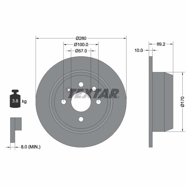 TEXTAR 92057000 Brake Disc