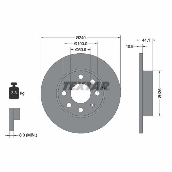 TEXTAR 92111303 Brake Disc