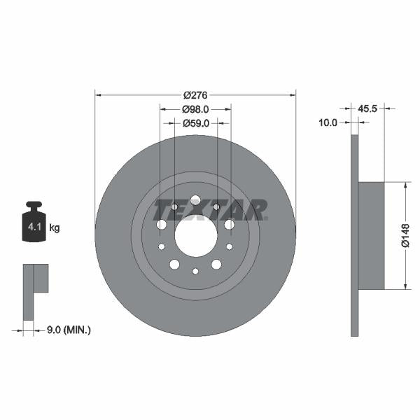 TEXTAR 92114703 Brake Disc