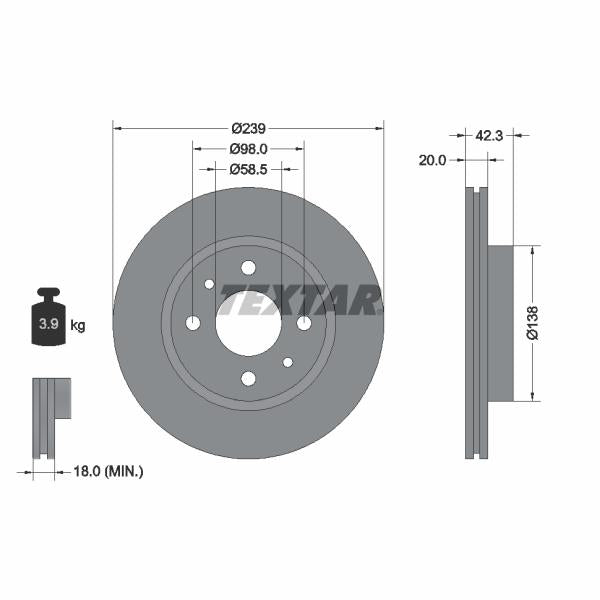 TEXTAR 92109200 Brake Disc