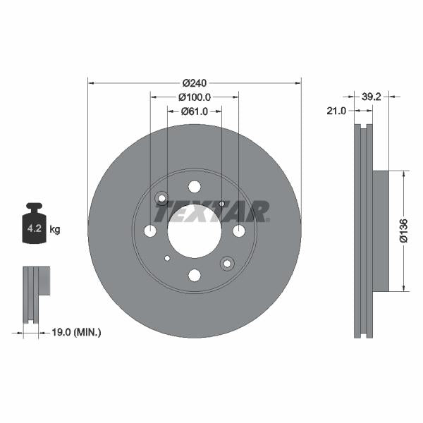 TEXTAR 92110300 Brake Disc