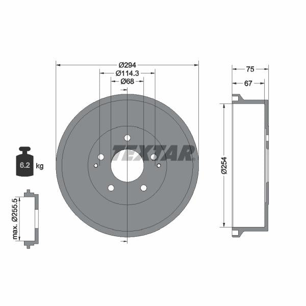 TEXTAR 94023400 Brake Drum