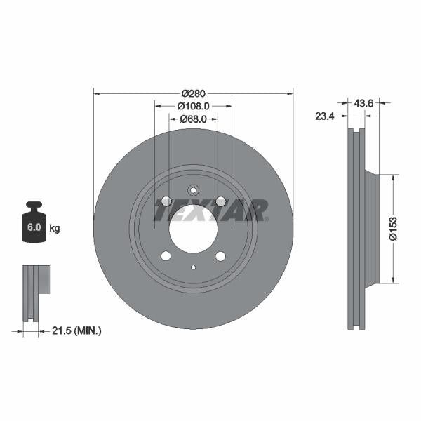 TEXTAR 92053600 Brake Disc