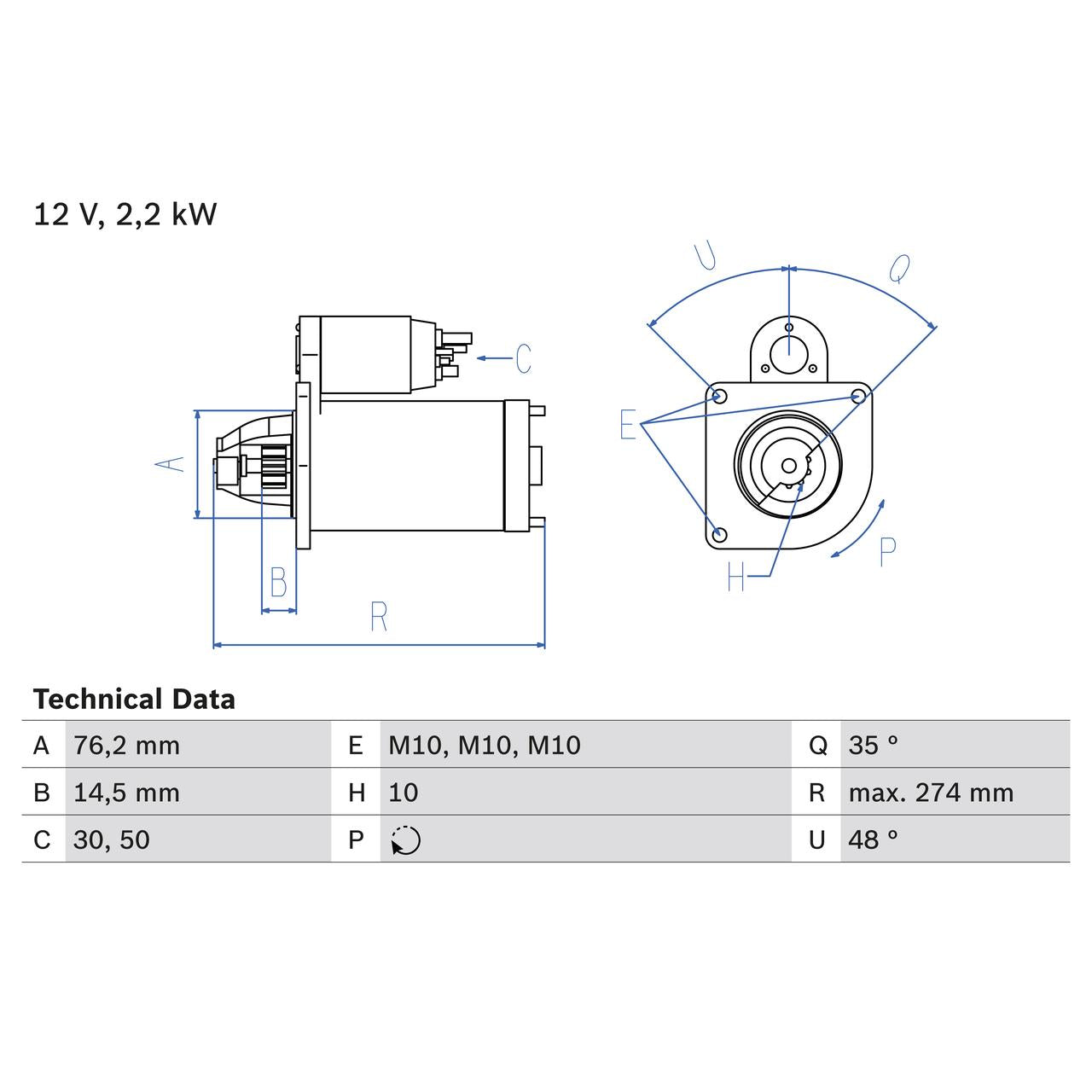 BOSCH 0986015090 Starter